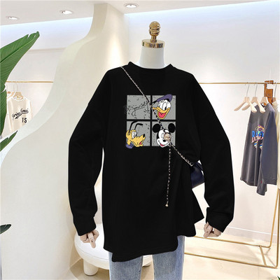 Γυναικεία μπλούζα φαρδύ μοντέλο με έγχρωμη εκτύπωση