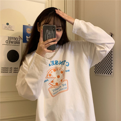 Bluză lată casual cu aplicație colorată