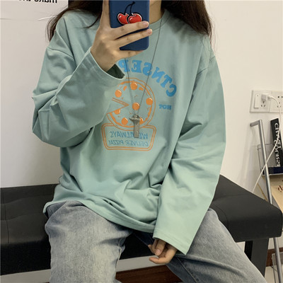 Bluză lată casual cu aplicație colorată