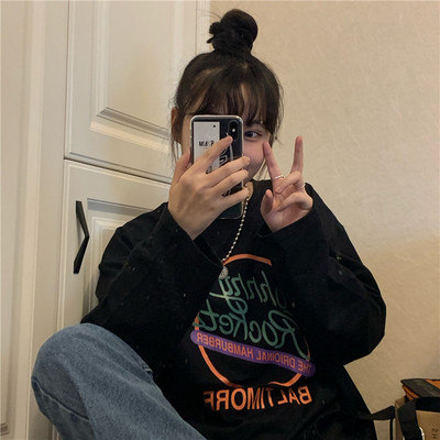 Bluza larga dama cu aplicatie colorata