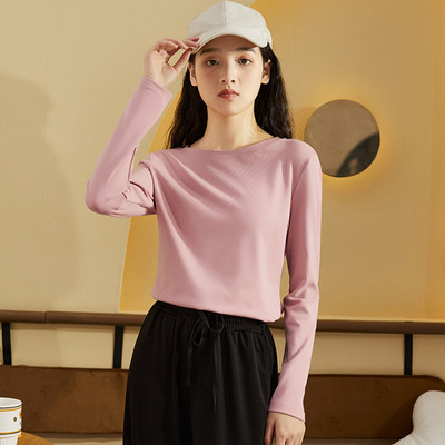 Μοντέρνα γυναικεία μπλούζα με γιακά ή οβάλ λαιμόκοψη