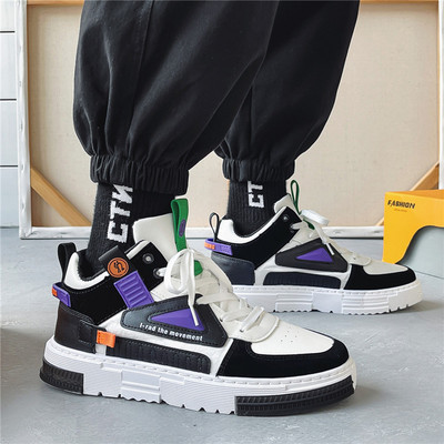 Casual ανδρικά αθλητικά παπούτσια με επίπεδη σόλα - οικολογικό δέρμα