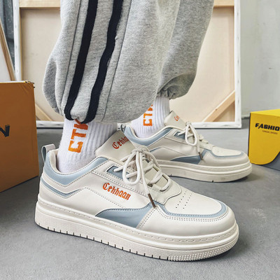 Casual ανδρικά αθλητικά παπούτσια με επίπεδη σόλα - οικολογικό δέρμα