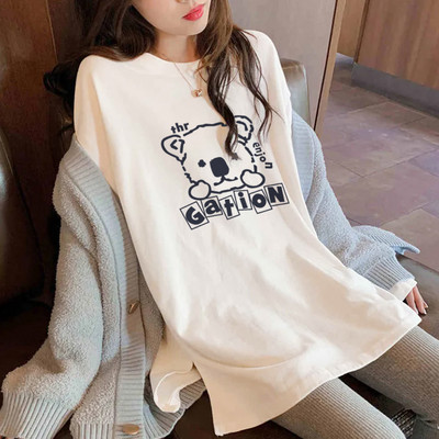 Καθημερινή φαρδιά μπλούζα με έγχρωμη εκτύπωση