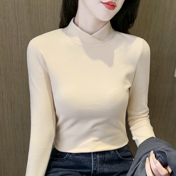 Ženska pripijena bluza s poluvisokom kragnom