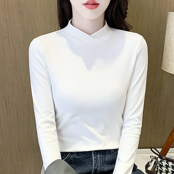 Ženska pripijena bluza s poluvisokom kragnom