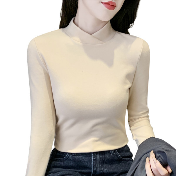 Ženska pripijena bluza s poluvisokom kragnom