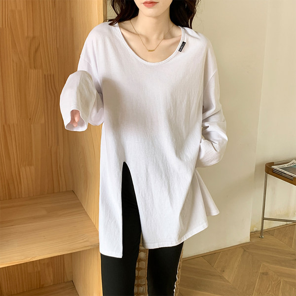 Καθημερινή φαρδιά μπλούζα με σχισμή