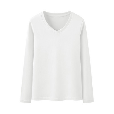 Casual απλό μοντέλο μπλούζα με spitz ή οβάλ λαιμόκοψη