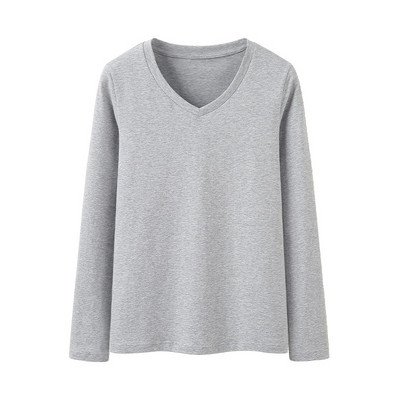 Casual απλό μοντέλο μπλούζα με spitz ή οβάλ λαιμόκοψη