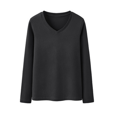 Casual απλό μοντέλο μπλούζα με spitz ή οβάλ λαιμόκοψη