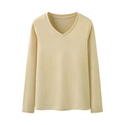 Casual απλό μοντέλο μπλούζα με spitz ή οβάλ λαιμόκοψη