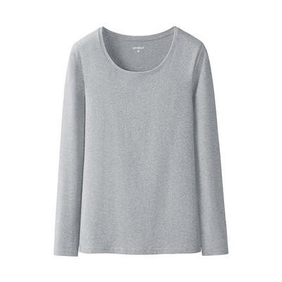 Casual απλό μοντέλο μπλούζα με spitz ή οβάλ λαιμόκοψη