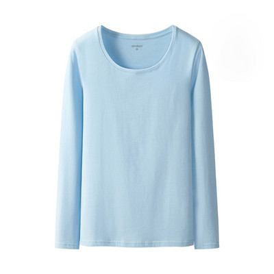 Casual απλό μοντέλο μπλούζα με spitz ή οβάλ λαιμόκοψη