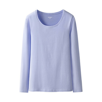 Casual απλό μοντέλο μπλούζα με spitz ή οβάλ λαιμόκοψη