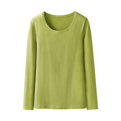 Casual απλό μοντέλο μπλούζα με spitz ή οβάλ λαιμόκοψη