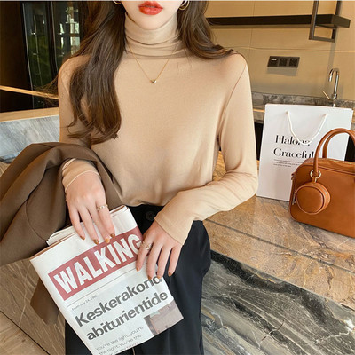 Γυναικεία casual μπλούζα με γιακά και μακριά μανίκια - πολλά χρώματα