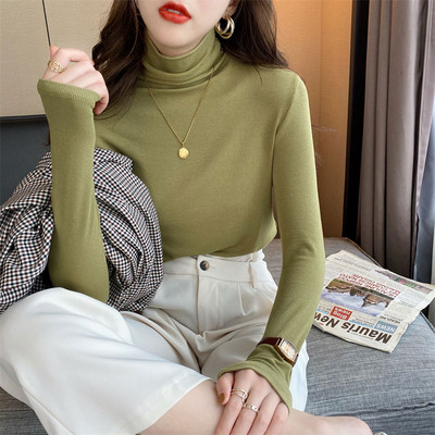 Γυναικεία casual μπλούζα με γιακά και μακριά μανίκια - πολλά χρώματα