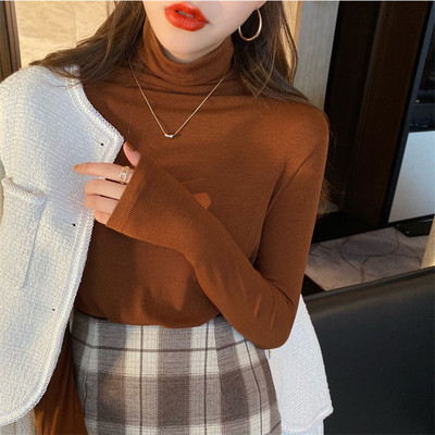 Γυναικεία casual μπλούζα με γιακά και μακριά μανίκια - πολλά χρώματα