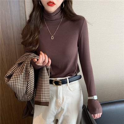 Γυναικεία casual μπλούζα με γιακά και μακριά μανίκια - πολλά χρώματα