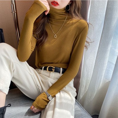 Γυναικεία casual μπλούζα με γιακά και μακριά μανίκια - πολλά χρώματα