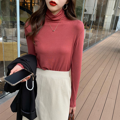 Γυναικεία casual μπλούζα με γιακά και μακριά μανίκια - πολλά χρώματα