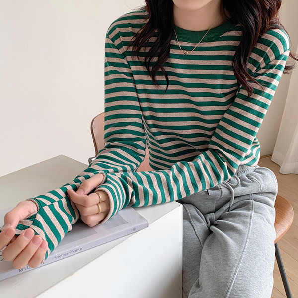 Ženska casual bluza s dugim rukavima i prugama