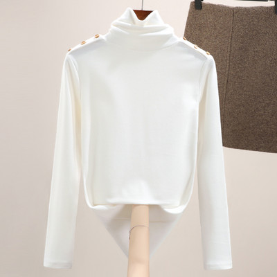 Μοντέρνα γυναικεία μπλούζα με γιακά και κουμπιά πόλο