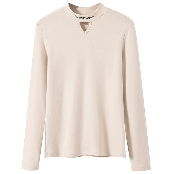 Εφαρμοσμένη γυναικεία μπλούζα με κεντημένη επιγραφή