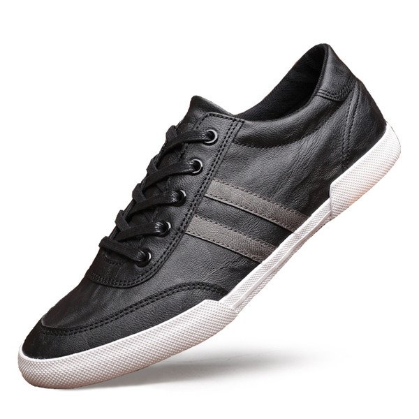 Ανδρικά έκο δερμάτινα αθλητικά παπούτσια με επίπεδη σόλα