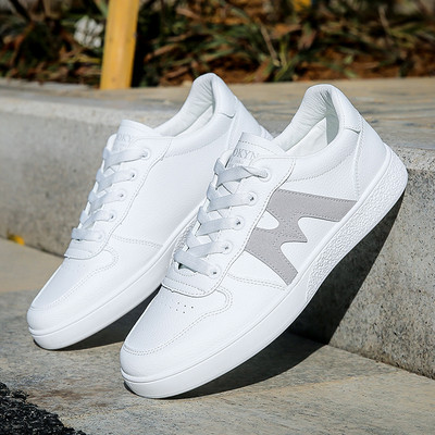 Ανδρικά ανοιξιάτικα αθλητικά παπούτσια με επίπεδη σόλα - οικολογικό δέρμα