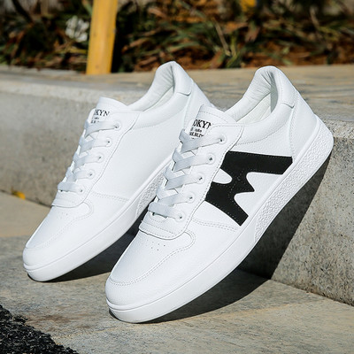 Ανδρικά ανοιξιάτικα αθλητικά παπούτσια με επίπεδη σόλα - οικολογικό δέρμα