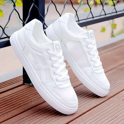 Ανδρικά ανοιξιάτικα αθλητικά παπούτσια με επίπεδη σόλα - οικολογικό δέρμα