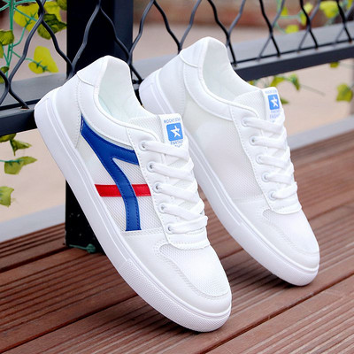 Ανδρικά ανοιξιάτικα αθλητικά παπούτσια με επίπεδη σόλα - οικολογικό δέρμα