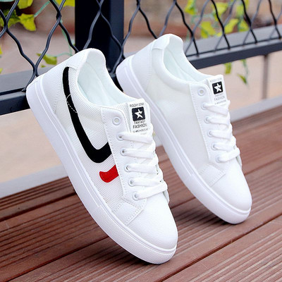 Ανδρικά ανοιξιάτικα αθλητικά παπούτσια με επίπεδη σόλα - οικολογικό δέρμα