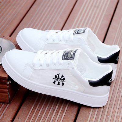 Ανδρικά ανοιξιάτικα αθλητικά παπούτσια με επίπεδη σόλα - οικολογικό δέρμα