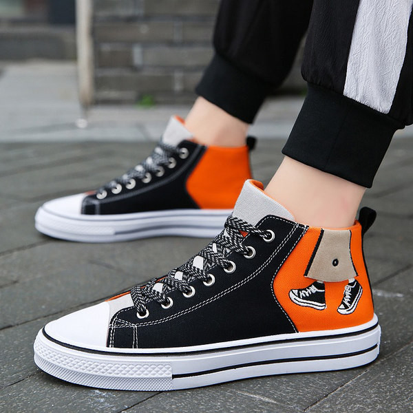 Ανδρικά sneakers πάνινα από οικολογικό καστόρι με κέντημα