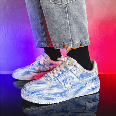 Casual αθλητικά παπούτσια από οικολογικό δέρμα με επίπεδη σόλα - για άνδρες