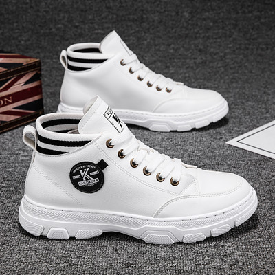 Ανδρικά παπούτσια χειμερινά με έμβλημα - οικολογικό δέρμα