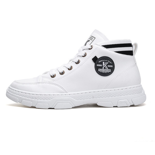 Ανδρικά παπούτσια χειμερινά με έμβλημα - οικολογικό δέρμα