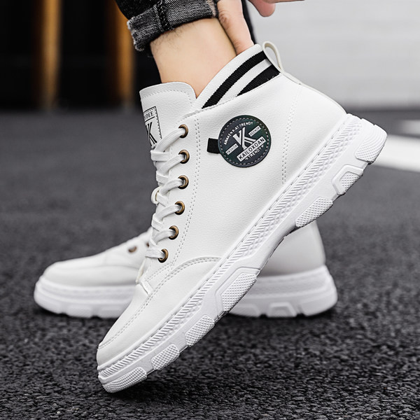 Ανδρικά παπούτσια χειμερινά με έμβλημα - οικολογικό δέρμα