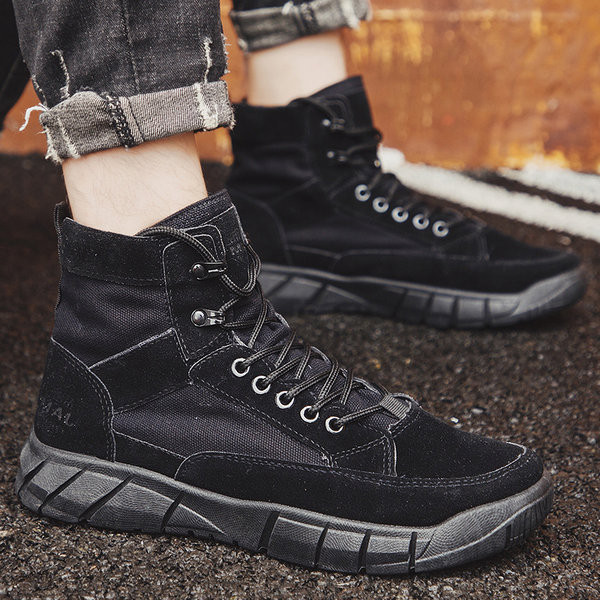 Novi model muških visokih tenisica sa vezicama od eko brušene kože