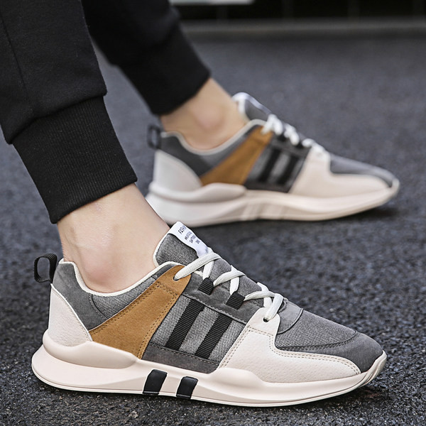 Muške tenisice od eko brušene kože s ravnim potplatom