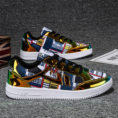 Πολύχρωμα ανδρικά αθλητικά παπούτσια με επίπεδη σόλα