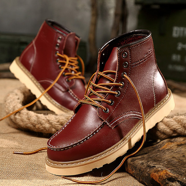 Ανδρικές μπότες casual από έκο δέρμα με ή χωρίς ζεστή φόδρα