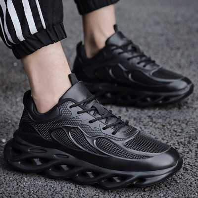 Ανδρικά αθλητικά παπούτσια από οικολογικό δέρμα και επίπεδη σόλα