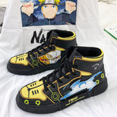 Muške kožne tenisice s ravnim potplatom i visokim modelom