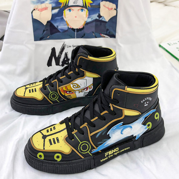 Muške kožne tenisice s ravnim potplatom i visokim modelom