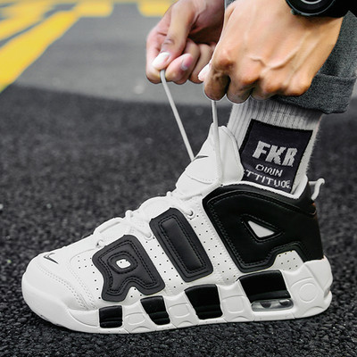 Νέο μοντέλο ανδρικά ψηλά αθλητικά παπούτσια από faux δέρμα κατάλληλα για μπάσκετ