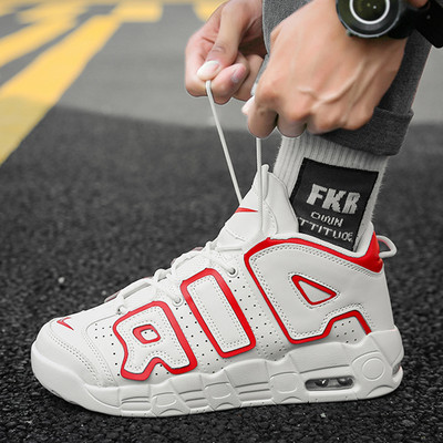 Νέο μοντέλο ανδρικά ψηλά αθλητικά παπούτσια από faux δέρμα κατάλληλα για μπάσκετ